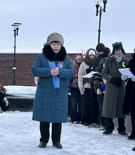 В Скопине активистка женсовета выступила на митинге в честь годовщины полного освобождения Ленинграда